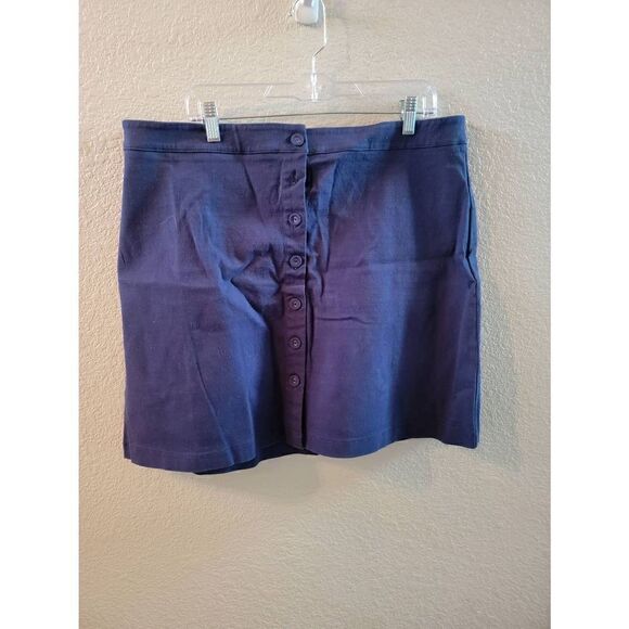 Forever 21 Women's Mini Skirt Button Up Pencil Elastic Waist Navy Blue 2X NWT - Picture 1 of 4